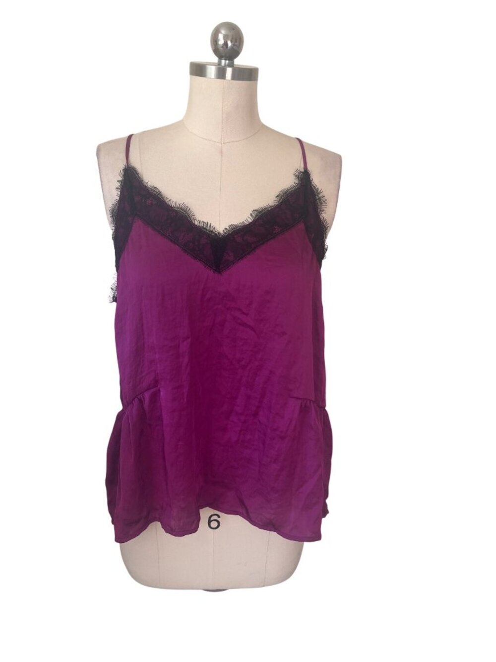 Abound Whimsigoth Lace Camisole Top Womens Medium Magenta Coquette Boudoir Fairy